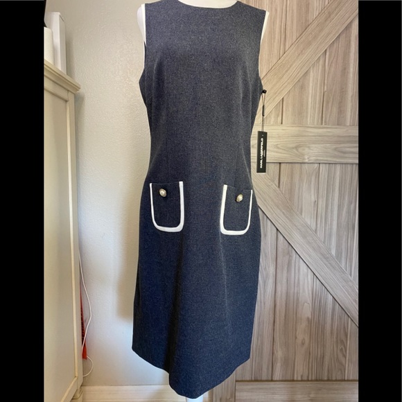 Karl Lagerfeld Dresses & Skirts - NWT Karl Lagerfeld navy white sleeveless dress 8